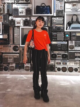 「Buffalo（バッファロー）のアイテム」を使った、mihoさん（レディース・160cm）の春コーディネート