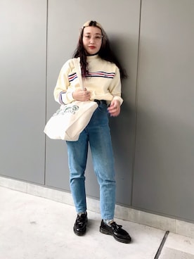 「carhartt」｜「アイテム（ローファー）」を使った、mihoさん（レディース・160cm）の冬コーディネート