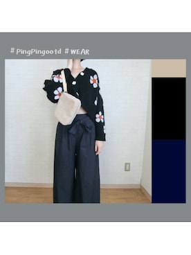 「flower」｜「アイテム（その他アウター）」を使った、PingPingさん（レディース・164cm）の春コーディネート