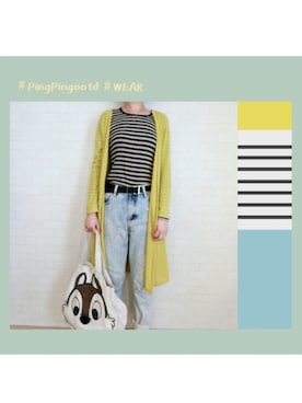 「Gozo（ゴソ）のアイテム」を使った、PingPingさん（レディース・164cm）の春コーディネート