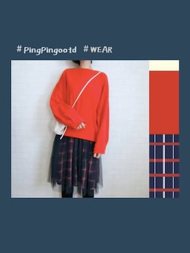 「真っ赤」｜PingPingさん（レディース・164cm）の春コーディネート