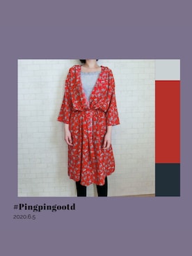「red」｜「アイテム（カバーオール）」を使った、PingPingさん（レディース・164cm）の夏コーディネート
