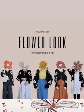 「flower」｜「アイテム（その他アウター）」を使った、PingPingさん（レディース・164cm）の夏コーディネート