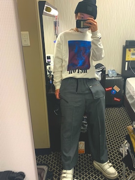 「アイテム（ニットキャップ/ビーニー）」を使った、Рюичи Анаиさん（メンズ・168cm・20代）の春コーディネート