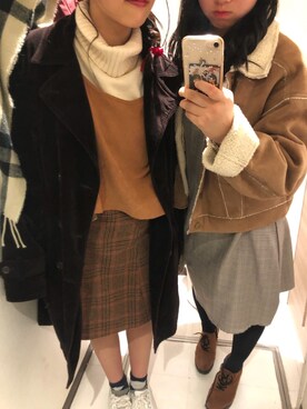 「AS KNOW AS plus（アズノゥアズプラス）のアイテム（キャミソール）」を使った、syuri さん（レディース・156cm）の冬コーディネート