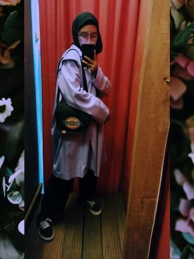 「Yohji Yamamoto（ヨウジヤマモト）のアイテム（チェスターコート）」を使った、febriana conchitaさん（レディース・167cm）の夏コーディネート
