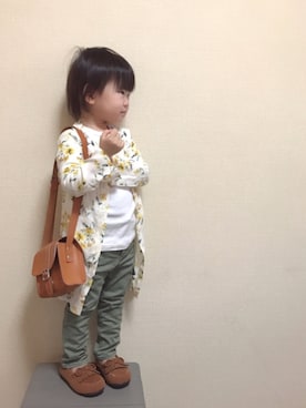 「カーゴパンツ」｜A KEYさん（キッズ・90cm）の冬コーディネート