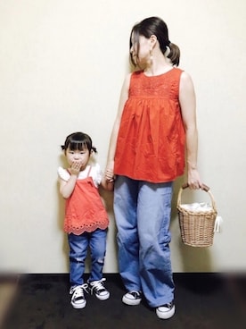 「アイテム（キャミソール）」を使った、A KEYさん（キッズ・90cm）の夏コーディネート