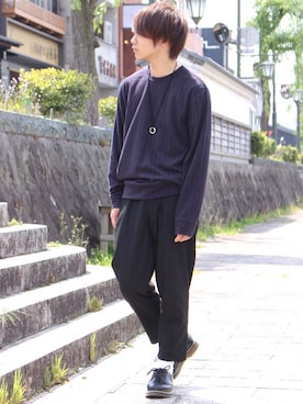 「Dr. Martens（ドクターマーチン）のDr.Martens (ドクターマーチン)/1461 3EYE GIBSON SHOES（その他シューズ）」を使った、mori.さん（メンズ・172cm）の春コーディネート