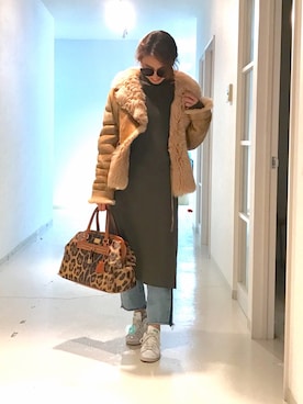 「Bou Jeloud」｜「アイテム（ムートンコート）」を使った、nutsさん（レディース・164cm）の冬コーディネート