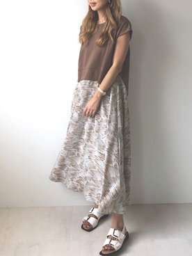 「ベルトサンダル」｜「アイテム（ワンピース/ドレス）」を使った、nutsさん（レディース・164cm）の春コーディネート