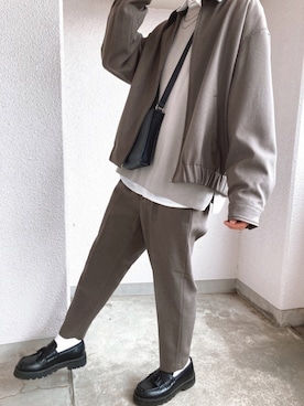 たくみ 使用「WYM LIDNM（【WYM LIDNM】OVERSIZED PE TWILL ZIP BLOUSON）」的時尚穿搭