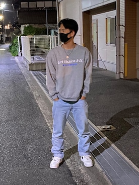 「フユコーデ」｜「アイテム（スウェット）」を使った、どっかのすけーたーさん（メンズ・168cm）の秋コーディネート