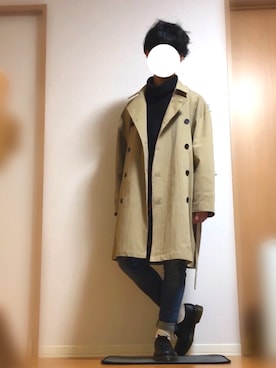 「CASPER JOHN AIVER（キャスパージョンアイバー）のアイテム（トレンチコート）」を使った、PINOさん（メンズ・165cm）の春コーディネート