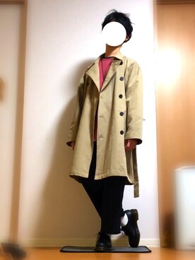 「CASPER JOHN AIVER（キャスパージョンアイバー）のアイテム（トレンチコート）」を使った、PINOさん（メンズ・165cm）の春コーディネート