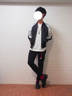 「RAGEBLUE（レイジブルー）の＜トレンドのロング丈＞ワッフルロングカットソー/733404（Tシャツ/カットソー）」を使った、PINOさん（メンズ・165cm）の春コーディネート