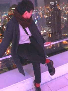 「SENSE OF PLACE by URBAN RESEARCH（センスオブプレイスバイアーバンリサーチ）のアイテム（チェスターコート）」を使った、ひろさん（メンズ・175cm）の秋コーディネート