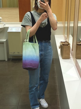 「OZOC（オゾック）のアイテム（タンクトップ）」を使った、ナオさん（レディース・155cm）の夏コーディネート