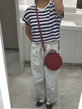 「丸バッグ」｜ナオさん（レディース・155cm）の夏コーディネート