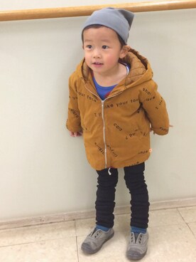「bobochoses」｜「アイテム（ジャケット/アウター）」を使った、けいさん（キッズ・90cm）の秋コーディネート