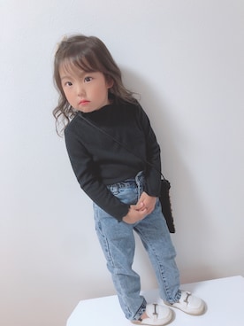 「petit main（プティマイン）のアイテム（ローファー）」を使った、ri_ra‪ ♡゛‬さん（キッズ・100cm）の秋コーディネート