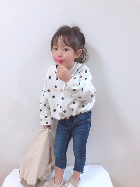 「RADCHAP（ラッドチャップ）のアイテム（ブルゾン）」を使った、ri_ra‪ ♡゛‬さん（キッズ・100cm）の冬コーディネート
