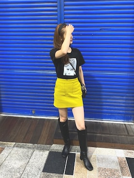 「GALLERIE（ギャレリー）のアイテム（Tシャツ/カットソー）」を使った、akrさん（レディース・157cm）の秋コーディネート