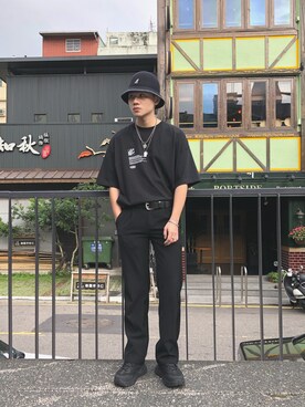 「LMCのアイテム（Tシャツ/カットソー）」を使った、Kさん（メンズ・175cm）の秋コーディネート