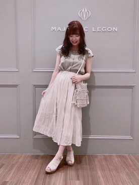 「amelier MAJESTIC LEGON（アメリエルマジェスティックレゴン）のアイテム」を使った、マジェスティックレゴン池袋サンシャインシティ店スタッフさん（レディース・155cm）の春コーディネート