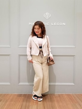 「amelier MAJESTIC LEGON（アメリエルマジェスティックレゴン）のアイテム」を使った、マジェスティックレゴン池袋サンシャインシティ店スタッフさん（レディース・154cm）の春コーディネート