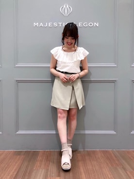 「amelier MAJESTIC LEGON（アメリエルマジェスティックレゴン）のアイテム」を使った、マジェスティックレゴン池袋サンシャインシティ店スタッフさん（レディース・147cm）の春コーディネート