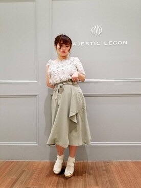 「長く着られる」｜マジェスティックレゴン池袋サンシャインシティ店スタッフさん（レディース・154cm）の春コーディネート
