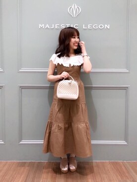 「amelier MAJESTIC LEGON（アメリエルマジェスティックレゴン）のアイテム」を使った、マジェスティックレゴン池袋サンシャインシティ店スタッフさん（レディース・147cm）の春コーディネート