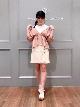 「amelier MAJESTIC LEGON（アメリエルマジェスティックレゴン）のアイテム」を使った、マジェスティックレゴン池袋サンシャインシティ店スタッフさん（レディース・160cm）の春コーディネート