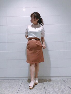 「コーラル」｜マジェスティックレゴン池袋サンシャインシティ店スタッフさん（レディース・154cm）の夏コーディネート