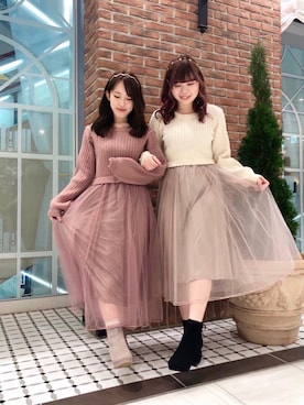 「ツインズコーデ」｜マジェスティックレゴン池袋サンシャインシティ店スタッフさん（レディース・155cm）の冬コーディネート