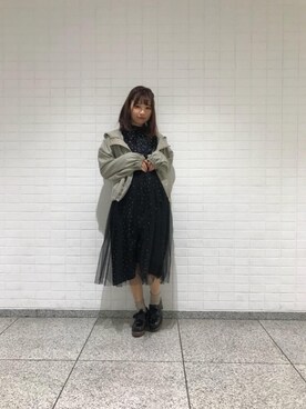 「ロング」｜「アイテム（その他シューズ）」を使った、マジェスティックレゴン池袋サンシャインシティ店スタッフさん（レディース・155cm）の冬コーディネート