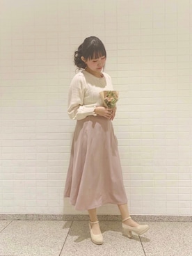 「パフスリーブカーディガン」｜マジェスティックレゴン池袋サンシャインシティ店スタッフさん（レディース・155cm）の春コーディネート
