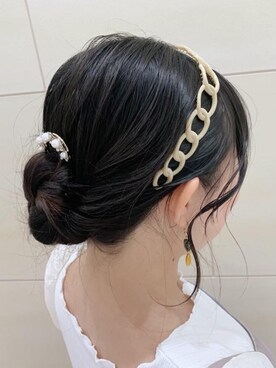 「セルフヘアアレンジ」｜マジェスティックレゴン池袋サンシャインシティ店スタッフさん（レディース・154cm）の夏コーディネート