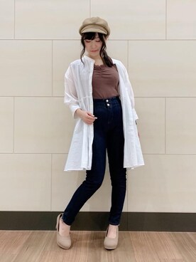 「MAJESTIC LEGON（マジェスティックレゴン）のアイテム（チュニック）」を使った、マジェスティックレゴン池袋サンシャインシティ店スタッフさん（レディース・154cm）の秋コーディネート
