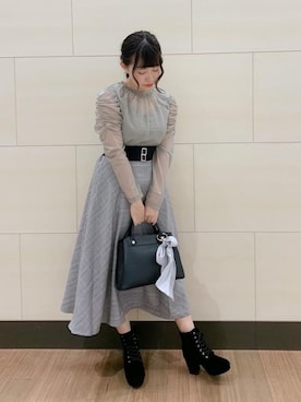 「コルセットスカート」｜マジェスティックレゴン池袋サンシャインシティ店スタッフさん（レディース・154cm）の秋コーディネート