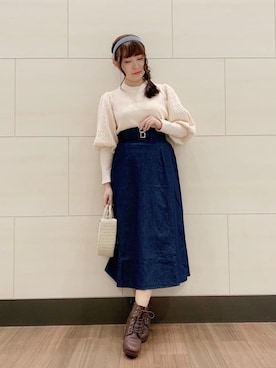 「コルセットスカート」｜マジェスティックレゴン池袋サンシャインシティ店スタッフさん（レディース・153cm）の秋コーディネート