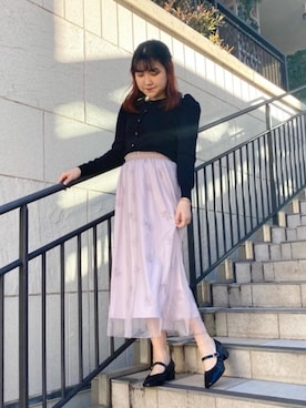 「MAJESTIC LEGON（マジェスティックレゴン）のアイテム（バレッタ/ヘアクリップ）」を使った、マジェスティックレゴン池袋サンシャインシティ店スタッフさん（レディース・160cm）の冬コーディネート