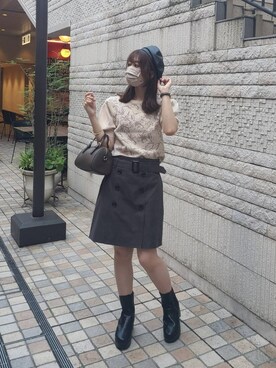 「トレンチ」｜「アイテム（帽子）」を使った、マジェスティックレゴン池袋サンシャインシティ店スタッフさん（レディース・155cm）の夏コーディネート