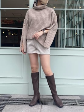 「タートル」｜「アイテム（ブーツ）」を使った、マジェスティックレゴン池袋サンシャインシティ店スタッフさん（レディース・160cm）の秋コーディネート