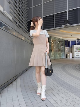 「イエべ秋」｜「アイテム（ワンピース/ドレス）」を使った、マジェスティックレゴン池袋サンシャインシティ店スタッフさん（レディース・155cm）の夏コーディネート