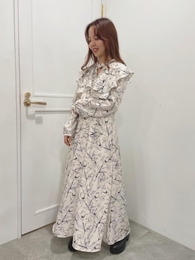 「イエべ秋」｜「アイテム（ワンピース/ドレス）」を使った、マジェスティックレゴン池袋サンシャインシティ店スタッフさん（レディース・150cm）の秋コーディネート