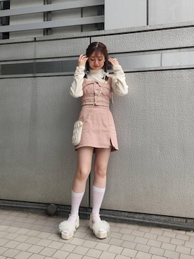 「淡色」｜マジェスティックレゴン池袋サンシャインシティ店スタッフさん（レディース・155cm）の春コーディネート