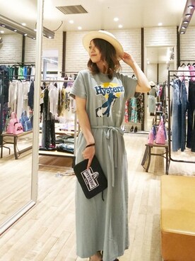 「アイテム（ポーチ）」を使った、Mikeさん（レディース・154cm）の夏コーディネート