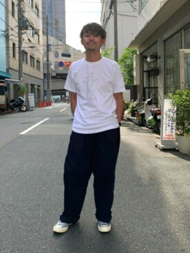 「Various Timeless Arts（ヴァリアスタイムレスアーツ）のアイテム」を使った、木山正己さん（メンズ・176cm）の夏コーディネート